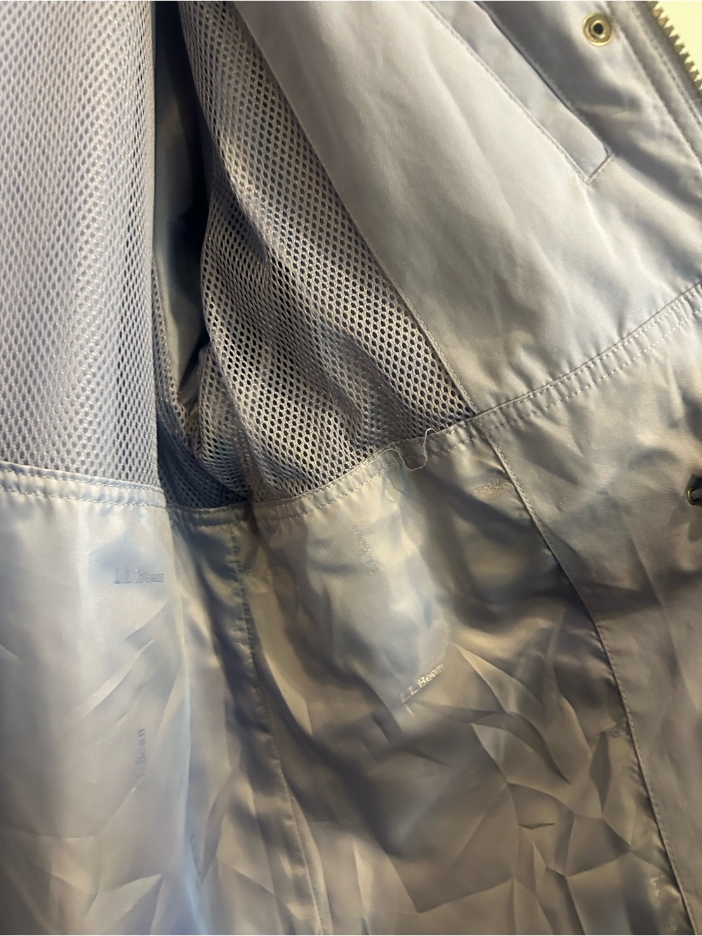 L.L. Bean Lilac Hooded Trench Coat - Picture 5 of 9